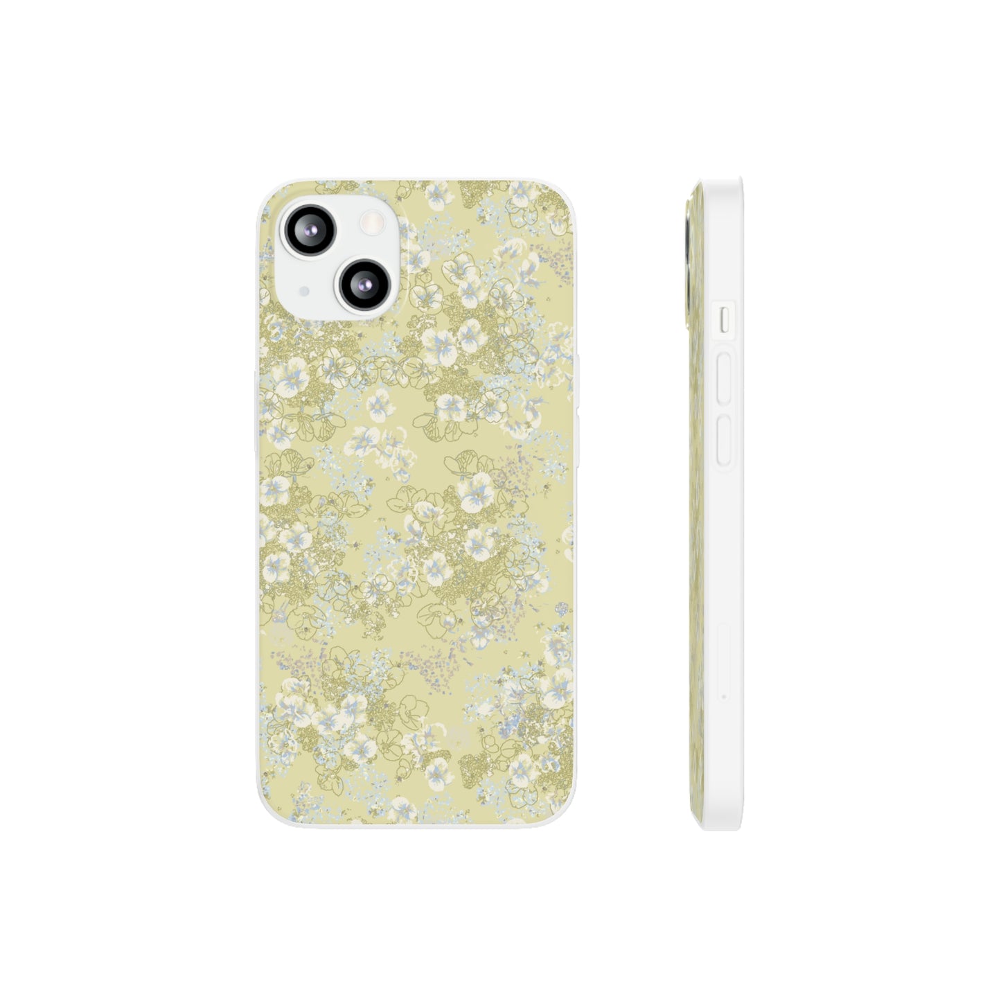 Lacey Hydrangea in Butter Yellow Flexi Cases