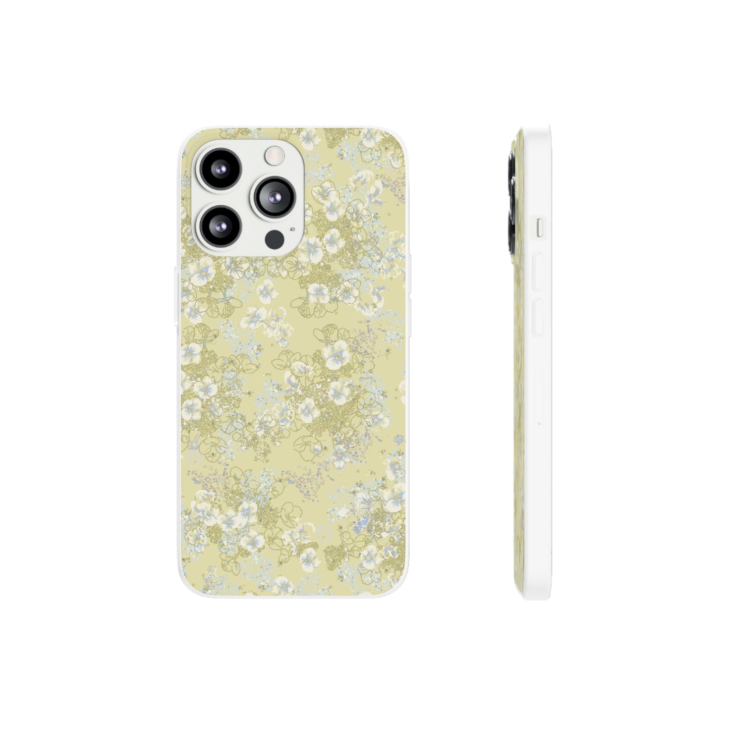 Lacey Hydrangea in Butter Yellow Flexi Cases
