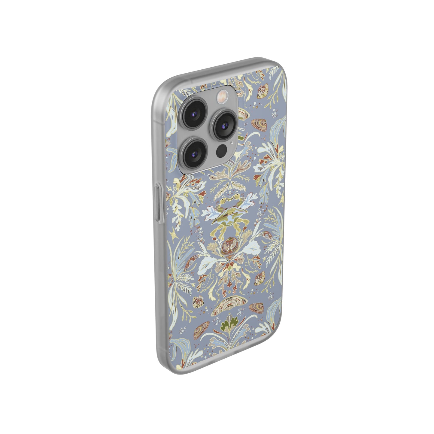 Crab Damask in Blue Flexi Cases