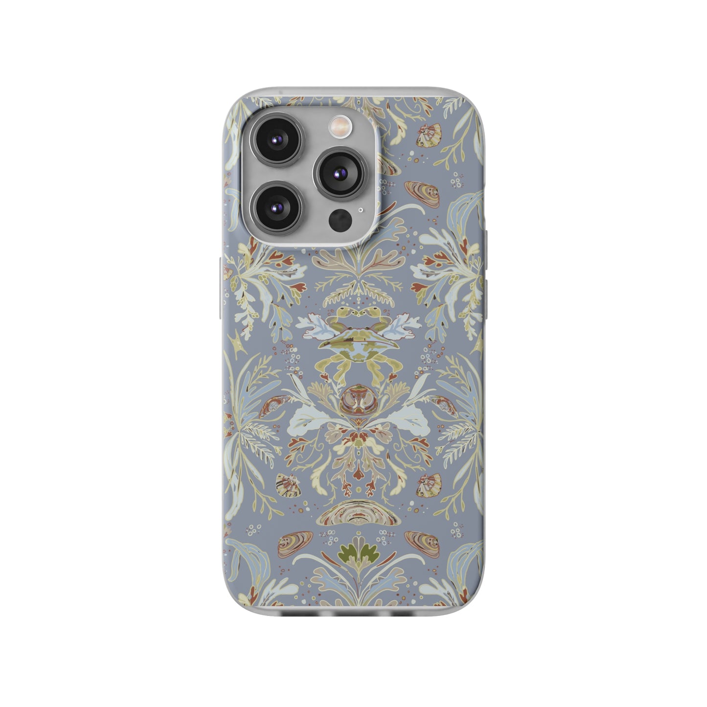 Crab Damask in Blue Flexi Cases